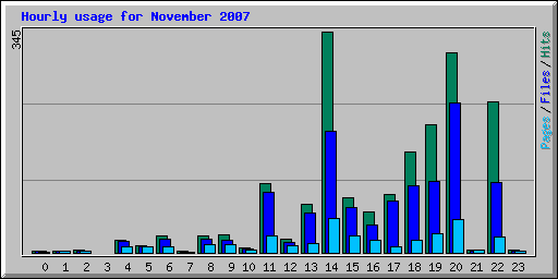 Hourly usage for November 2007